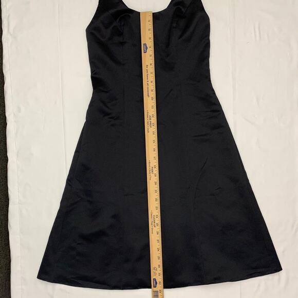 David's Bridal 4 bridesmaid prom formal gown dress Halter Satin Black short NEW - Picture 3 of 13